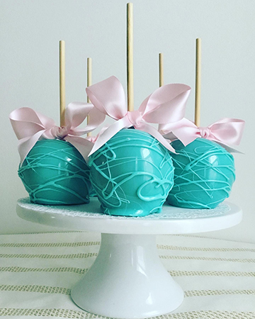 Tiffany blue cotton candy candied apples