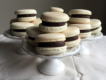 French macarons filled with ganache
