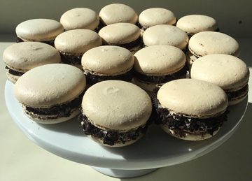 French macarons with Oreo cookie buttercream filling