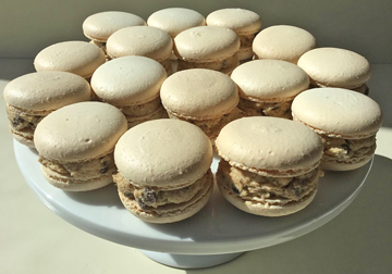French macarons with cookie dough filling