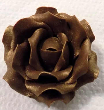 Dark chocolate rose with gold hilights