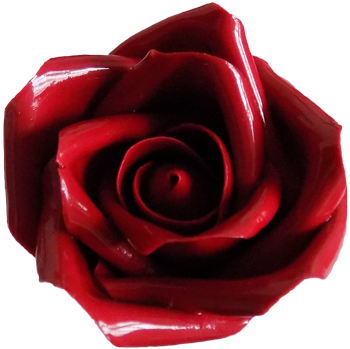 Medium size handmade glossy deep red roses