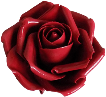 Medium size handmade glossy  burgundy roses